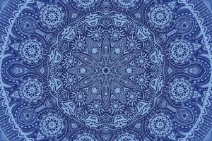 Tapéta dísz Mandala csipkével kék színben