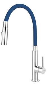 Ferro Zumba Slim BZA43L kék csaptelep flexibilis, zuhanyváltós kifolyócsővel