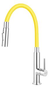 Ferro Zumba Slim BZA43C sárga csaptelep flexibilis, zuhanyváltós kifolyócsővel