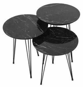 Plass Design szürke-fekete egymásba rakható asztal