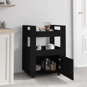 VidaXL fekete szerelt fa zsúrkocsi 60 x 45 x 80 cm