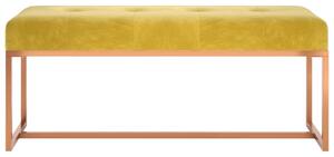 VidaXL mustársárga bársony pad 110 x 36 x 45 cm