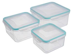 MagicHome Lunchbox ételtároló doboz készlet, 6 x 3 0,7/1,2/2 l, 3 db-ból álló készlet, szögletes, Cl