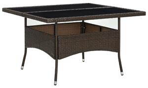VidaXL barna polyrattan és üveg kültéri étkezőasztal