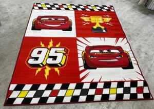 Verdák gyerekszőnyeg – Villám McQueen mintával 80x150 piros-fehér