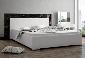 MILA kárpitozott ágy, 160x200, fehér öko bőr