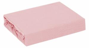Adela jersey pamut gumis lepedő púder rózsaszín 140x200 cm + 25 cm