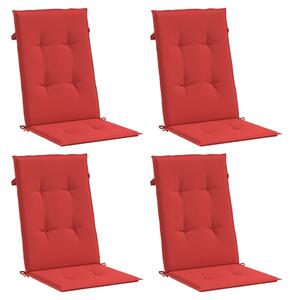 VidaXL 4 db piros szövet kerti magas háttámlájú székpárna 120x50x3 cm