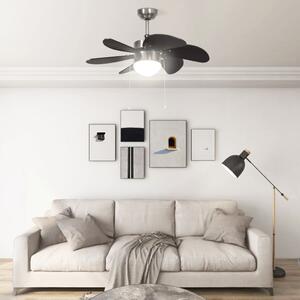 VidaXL sötétbarna mennyezeti ventilátor lámpával 76 cm