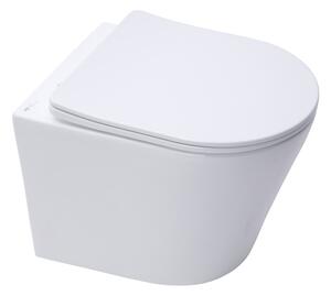 Wc soft close ülőkével SAT Infinitio fehér színben fényes felülettel hátsó kifolyással SATINF010RREXP