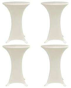 4 db krémszínű sztreccs asztalterítő bárasztalhoz Ø80 cm