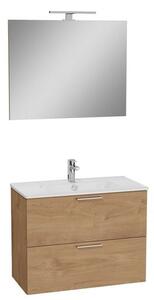 Fürdőszobai szett mosdótükörrel és világítással VitrA Mia 79x61x39,5 cm tölgyfa MIASET80D