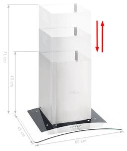 VidaXL rozsdamentes acél LED-es fali páraelszívó 60 cm 756 m³/óra