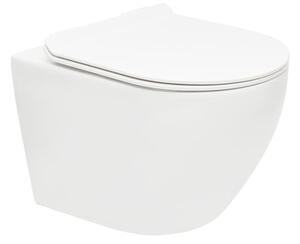 Wc soft close ülőkével felakasztható fehér fényes felülettel hátsó kifolyással WC01R