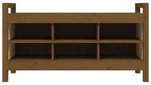 VidaXL mézbarna tömör fenyőfa előszoba pad 110 x 40 x 60 cm
