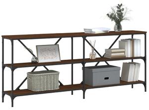 VidaXL barna tölgyszínű szerelt fa és vas konzolasztal 180x30x75 cm