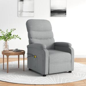 Világosszürke szövet elektromos masszázsfotel