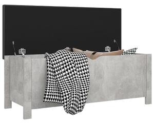VidaXL betonszürke szerelt fa tárolódoboz párnával 105 x 40 x 45 cm