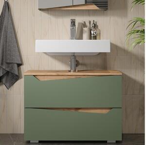 Vicco Marelle mosdószekrény–artisan tölgy/zöld, 80 cm