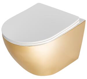 Függesztett WC-csésze rea Carlo Flat Mini Gold/White