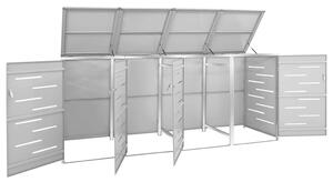 VidaXL acéltároló négy gurítható szemeteskukához 276,5x77,5x112,5 cm