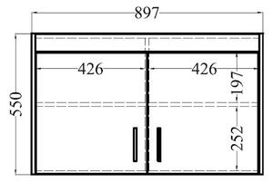 Kiegészítés Ruhás szekrényhez ELLENA 2D, 90x55x53, sonoma tölgy