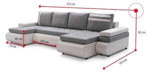MAXUS U osszecsukható kanapé, 315x85x152, sioux 1115/lux 6
