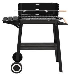 VidaXL fekete acél faszenes BBQ grillező kerekekkel