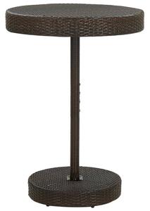 VidaXL 5 részes barna polyrattan kerti bárszett párnákkal