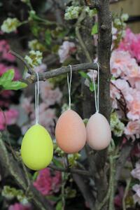 Rózsaszín felfüggeszthető húsvéti tojás 6cm