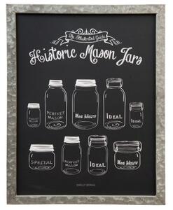 Fakép fémkeretben "Historic Mason Jars"