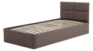 MONOS kárpitozott ágy, ágyneműtartóval, 90x200 cm, szín - barna, matrac nélkül