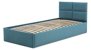 MONOS kárpitozott ágy, ágyneműtartóval, 90x200 cm, szín - türkiz, matrac nélkül