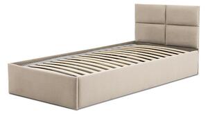 MONOS kárpitozott ágy, ágyneműtartóval, 90x200 cm, szín - bézs, matrac nélkül