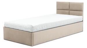 MONOS kárpitozott ágy, ágyneműtartóval, 90x200 cm, szín - bézs, zsebrugós matraccal