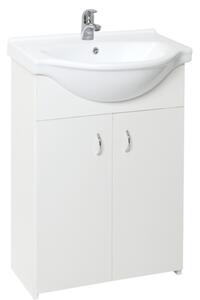 Fürdőszobaszekrény mosdóval Multi Simple 55,5x85x42,4 cm fehér mat SIMPLE55WH