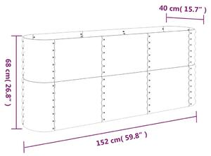 VidaXL antracitszürke porszórt acél kerti magaságyás 152x40x68 cm
