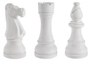 CHESS fehér üvegszál dísztárgy 3db