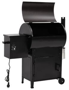 VidaXL fekete vas pellet grillsütő kéménnyel 104 cm