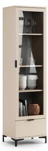 Mazzoni LANA W-50 vitrines szekrény Bézs (Pezsgő) - 1 AJTÓS FIÓKOS VITRINES SZEKRÉNY