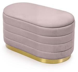 AKORD BELLA Tárolós Puff Bársony Púderrózsaszín Modern Glamour