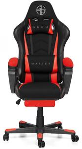 Master GM2-R-L kényelmes főnöki gamer szék forgószék lábtartóval