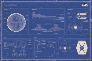 Plakát Star Wars - Imperial Fleet Blueprint, (91.5 x 61 cm)