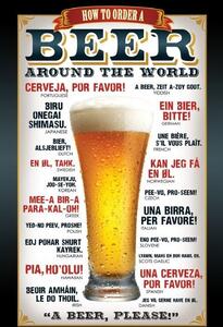 Plakát Beer – how to order, (61 x 91.5 cm)