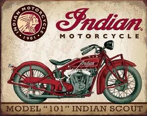 Fém tábla INDIAN MOTORCYCLES - Scout Model 106, (40 x 31.5 cm)