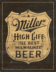 Fém tábla Miller - Vintage Shield, (31 x 42 cm)
