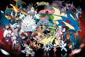 Plakát Pokémon - Mega, (91.5 x 61 cm)