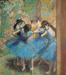 Edgar Degas - Festmény reprodukció Dancers in blue, 1890, (35 x 40 cm)