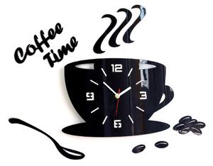 Modern falióra COFFE TIME 3D BLACK NH045-black (öntapadó)