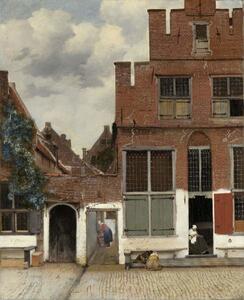 Jan (1632-75) Vermeer - Festmény reprodukció View of Houses in Delft, known as 'The Little Street', (35 x 40 cm)